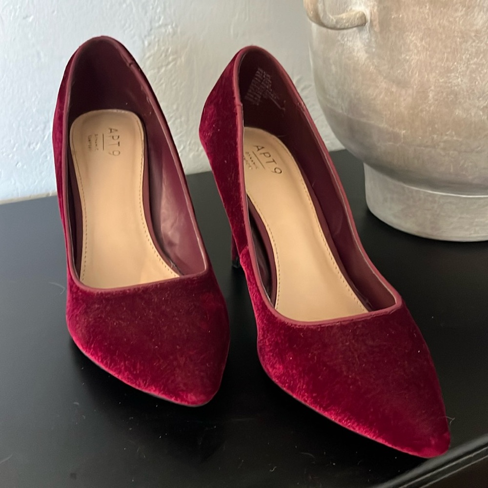 Crimson Velvet Heels